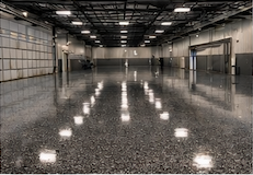 Large commercial warehouse with professional epoxy floor coating in Austin, Texas